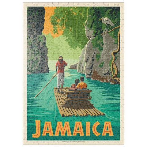 puzzleplate Jamaica: Rafting in Paradise, Vintage Poster 500 Puzzle