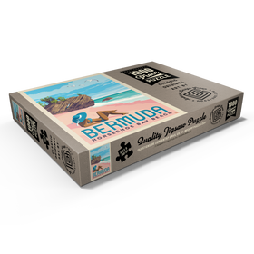 Darstellung des Puzzle Motivs Bermuda: Horseshoe Bay Beach, Vintage Poster - Puzzleteile: 1000