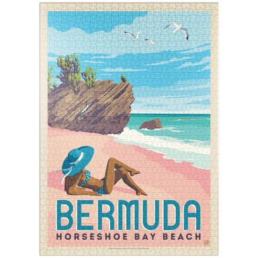 puzzleplate Bermuda: Horseshoe Bay Beach, Vintage Poster 1000 Puzzle