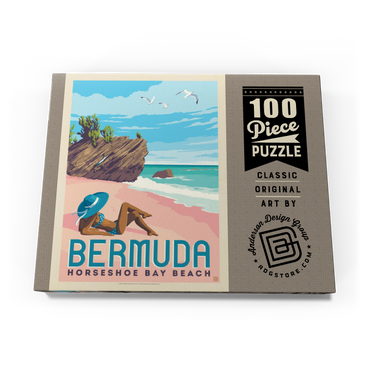 Bermuda: Horseshoe Bay Beach, Vintage Poster 100 Puzzle Schachtel Ansicht3