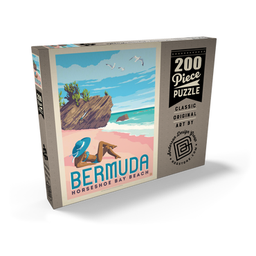 Bermuda: Horseshoe Bay Beach, Vintage Poster 200 Puzzle Schachtel Ansicht2