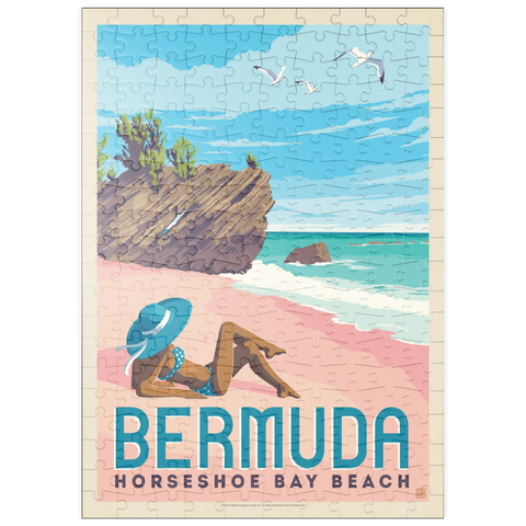 puzzleplate Bermuda: Horseshoe Bay Beach, Vintage Poster 200 Puzzle