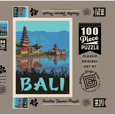 Bali: Ein atemberaubendes tropisches Paradies, Vintage Poster 100 Puzzle Schachtel 3D Modell