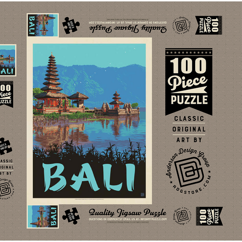 Bali: Ein atemberaubendes tropisches Paradies, Vintage Poster 100 Puzzle Schachtel 3D Modell