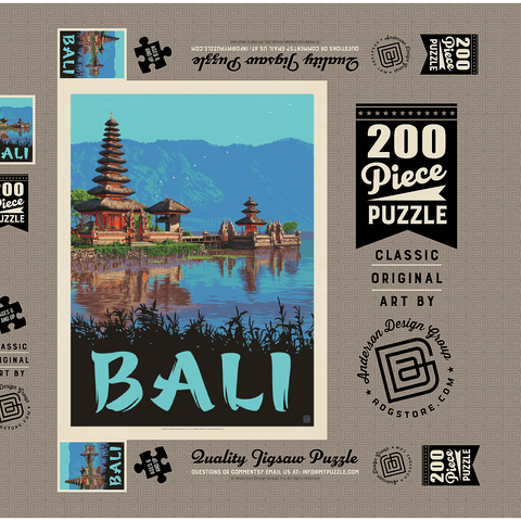 Bali: Ein atemberaubendes tropisches Paradies, Vintage Poster 200 Puzzle Schachtel 3D Modell