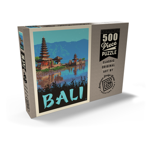 Bali: Ein atemberaubendes tropisches Paradies, Vintage Poster 500 Puzzle Schachtel Ansicht2
