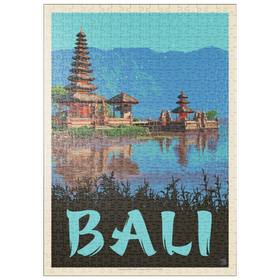Darstellung des Puzzle-Motivs Bali: Ein atemberaubendes tropisches Paradies, Vintage Poster – Puzzleteile: 500
