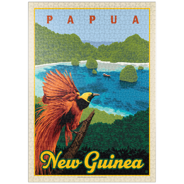 puzzleplate Papua New Guinea: Ein Paradies biologischer Vielfalt, Vintage Poster 1000 Puzzle