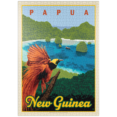 puzzleplate Papua New Guinea: Ein Paradies biologischer Vielfalt, Vintage Poster 1000 Puzzle