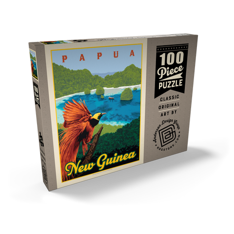Papua New Guinea: Ein Paradies biologischer Vielfalt, Vintage Poster 100 Puzzle Schachtel Ansicht2