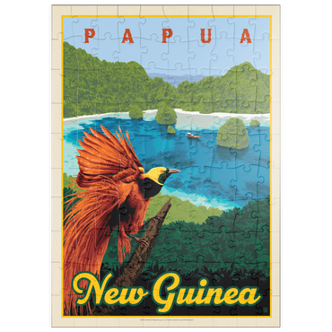 puzzleplate Papua New Guinea: Ein Paradies biologischer Vielfalt, Vintage Poster 100 Puzzle