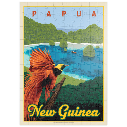 puzzleplate Papua New Guinea: Ein Paradies biologischer Vielfalt, Vintage Poster 100 Puzzle