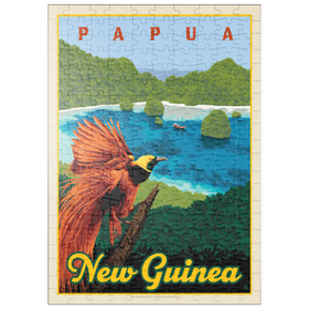 Darstellung des Puzzle Motivs Papua New Guinea: Ein Paradies biologischer Vielfalt, Vintage Poster - Puzzleteile: 200