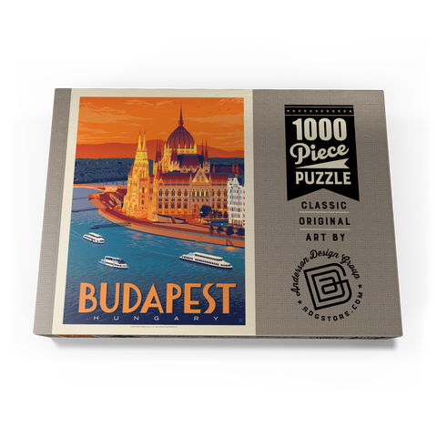 Hungary: Budapest, Vintage Poster 1000 Puzzle Schachtel Ansicht3