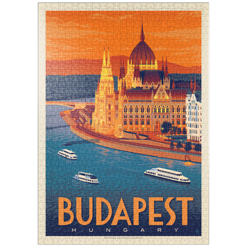puzzleplate Hungary: Budapest, Vintage Poster 1000 Puzzle