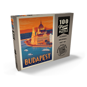 Hungary: Budapest, Vintage Poster 100 Puzzle Schachtel Ansicht2