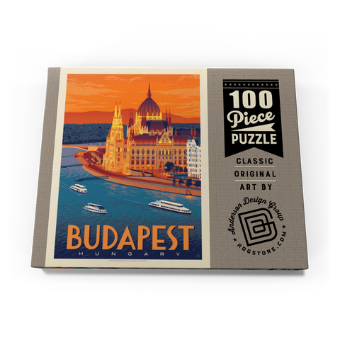 Hungary: Budapest, Vintage Poster 100 Puzzle Schachtel Ansicht3
