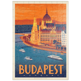 Darstellung des Puzzle Motivs Hungary: Budapest, Vintage Poster - Puzzleteile: 100