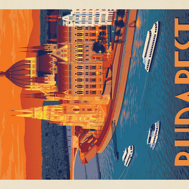 Hungary: Budapest, Vintage Poster 100 Puzzle 3D Modell
