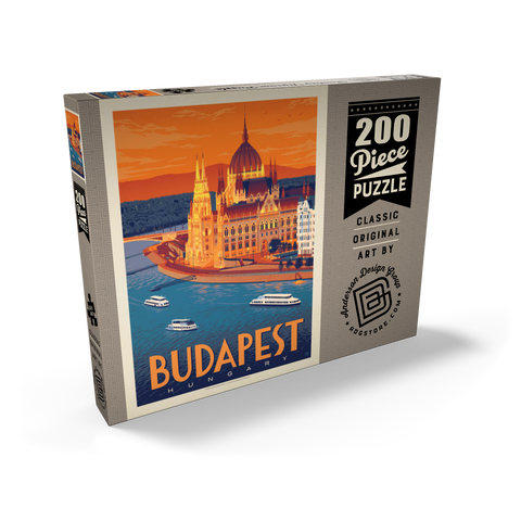 Hungary: Budapest, Vintage Poster 200 Puzzle Schachtel Ansicht2