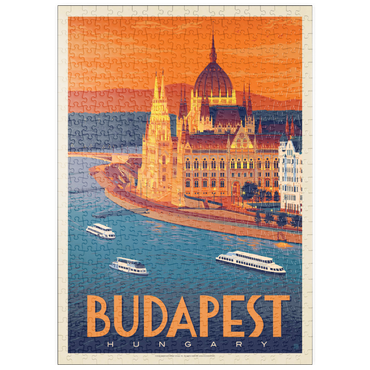 puzzleplate Hungary: Budapest, Vintage Poster 500 Puzzle