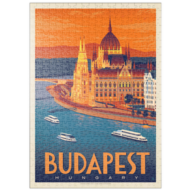 Darstellung des Puzzle Motivs Hungary: Budapest, Vintage Poster - Puzzleteile: 500