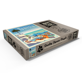 Darstellung des Puzzle Motivs Tunesien: Eine Reise durch Geschichte und Schönheit, Vintage Poster - Puzzleteile: 1000