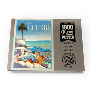 Tunesien: Eine Reise durch Geschichte und Schönheit, Vintage Poster 1000 Puzzle Schachtel Ansicht3