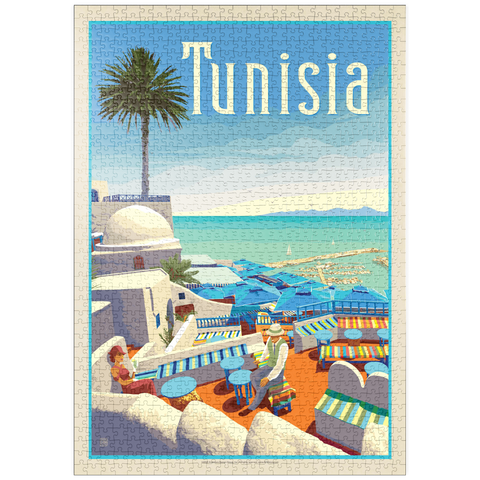 puzzleplate Tunesien: Eine Reise durch Geschichte und Schönheit, Vintage Poster 1000 Puzzle