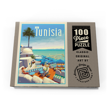 Tunesien: Eine Reise durch Geschichte und Schönheit, Vintage Poster 100 Puzzle Schachtel Ansicht3