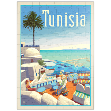 puzzleplate Tunesien: Eine Reise durch Geschichte und Schönheit, Vintage Poster 100 Puzzle