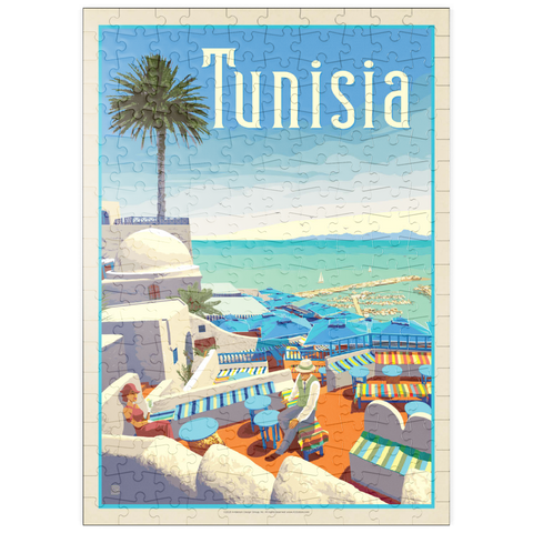 puzzleplate Tunesien: Eine Reise durch Geschichte und Schönheit, Vintage Poster 200 Puzzle