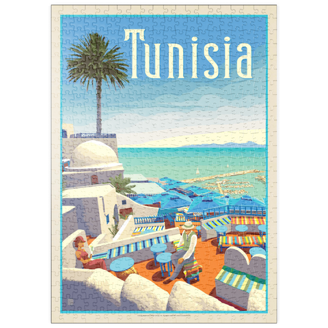 puzzleplate Tunesien: Eine Reise durch Geschichte und Schönheit, Vintage Poster 500 Puzzle
