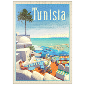 Darstellung des Puzzle Motivs Tunesien: Eine Reise durch Geschichte und Schönheit, Vintage Poster - Puzzleteile: 500