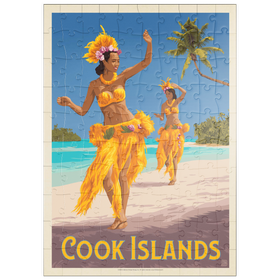 Darstellung des Puzzle Motivs Cook-Inseln: Ein Paradies im Südpazifik, Vintage Poster - Puzzleteile: 100