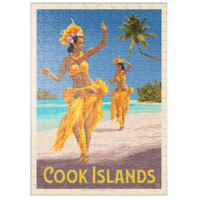 Darstellung des Puzzle Motivs Cook-Inseln: Ein Paradies im Südpazifik, Vintage Poster - Puzzleteile: 200