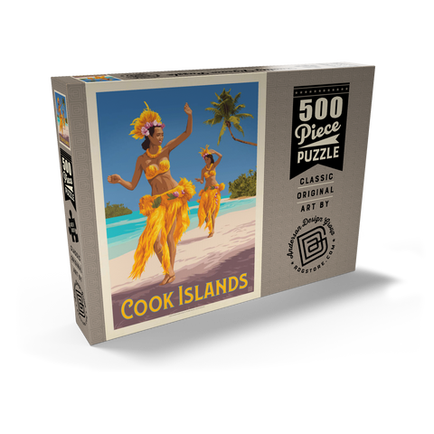 Cook-Inseln: Ein Paradies im Südpazifik, Vintage Poster 500 Puzzle Schachtel Ansicht2