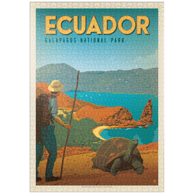 Darstellung des Puzzle Motivs Ecuador: Galapagos National Park, Vintage Poster - Puzzleteile: 1000