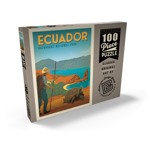 Ecuador: Galapagos National Park, Vintage Poster 100 Puzzle Schachtel Ansicht2