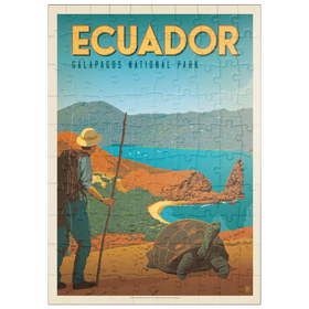 Darstellung des Puzzle Motivs Ecuador: Galapagos National Park, Vintage Poster - Puzzleteile: 100