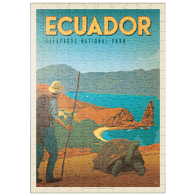 Darstellung des Puzzle Motivs Ecuador: Galapagos National Park, Vintage Poster - Puzzleteile: 200