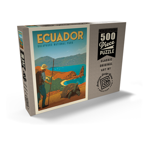 Ecuador: Galapagos National Park, Vintage Poster 500 Puzzle Schachtel Ansicht2