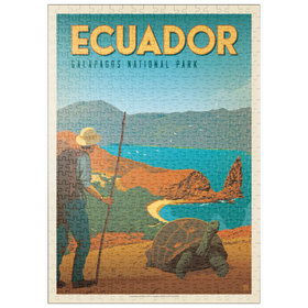 Darstellung des Puzzle Motivs Ecuador: Galapagos National Park, Vintage Poster - Puzzleteile: 500