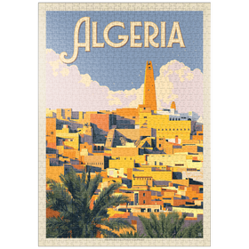 Darstellung des Puzzle Motivs Algerien: Unvergesslicher nordafrikanischer Charme, Vintage Poster - Puzzleteile: 1000