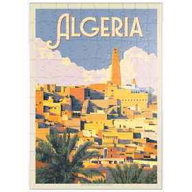 Darstellung des Puzzle Motivs Algerien: Unvergesslicher nordafrikanischer Charme, Vintage Poster - Puzzleteile: 100