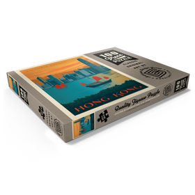 Darstellung des Puzzle Motivs China: Hong Kong, Victoria Harbor, Vintage Poster - Puzzleteile: 100