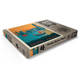 Darstellung des Puzzle Motivs China: Hong Kong, Victoria Harbor, Vintage Poster - Puzzleteile: 200