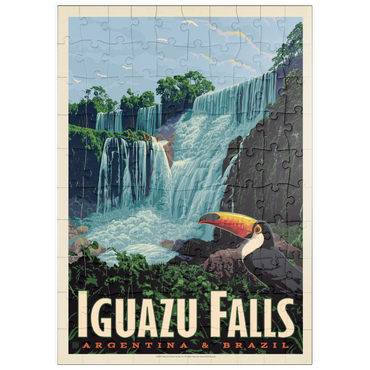 puzzleplate Iguazú Falls: Argentina & Brazil, Vintage Poster 100 Puzzle