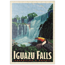 Darstellung des Puzzle Motivs Iguazú Falls: Argentina & Brazil, Vintage Poster - Puzzleteile: 200