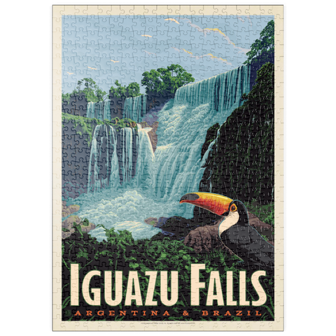 puzzleplate Iguazú Falls: Argentina & Brazil, Vintage Poster 500 Puzzle